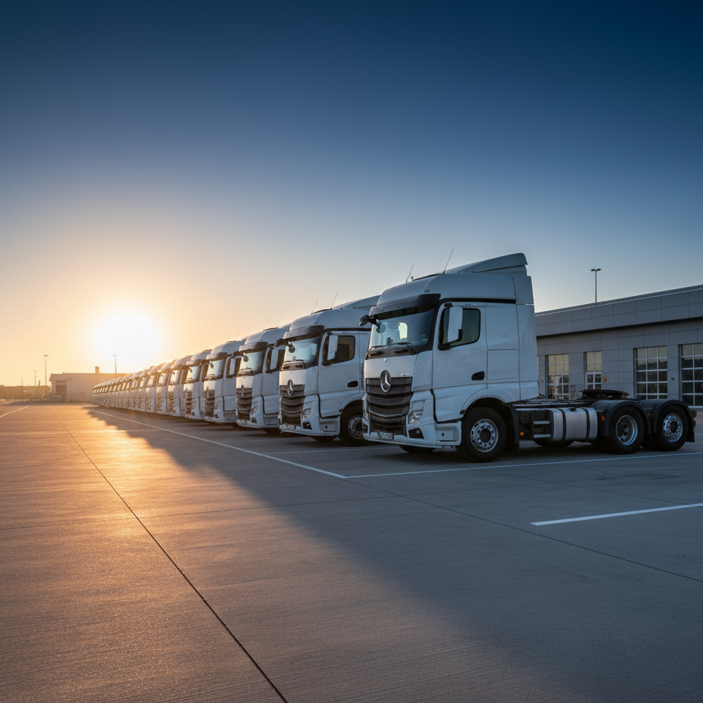 Fleet of Robbie D. Wood trucks